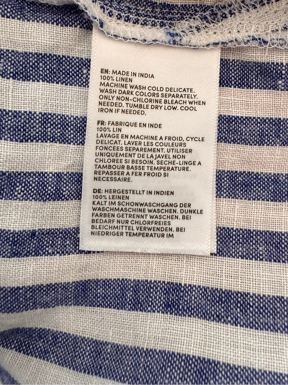 Lands' End Blue and White Striped Scoop Neck Blouse - Picture 4 of 4